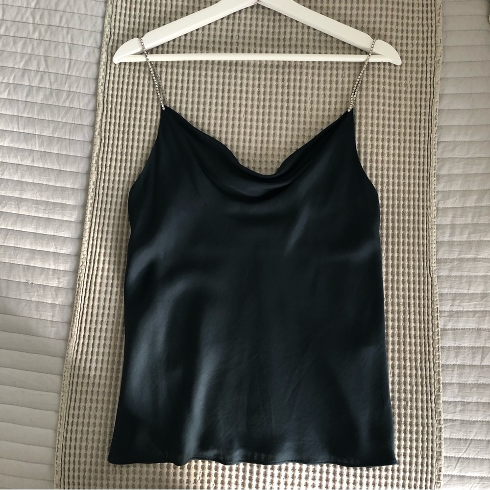 Zara Satin Camisole Dark Green